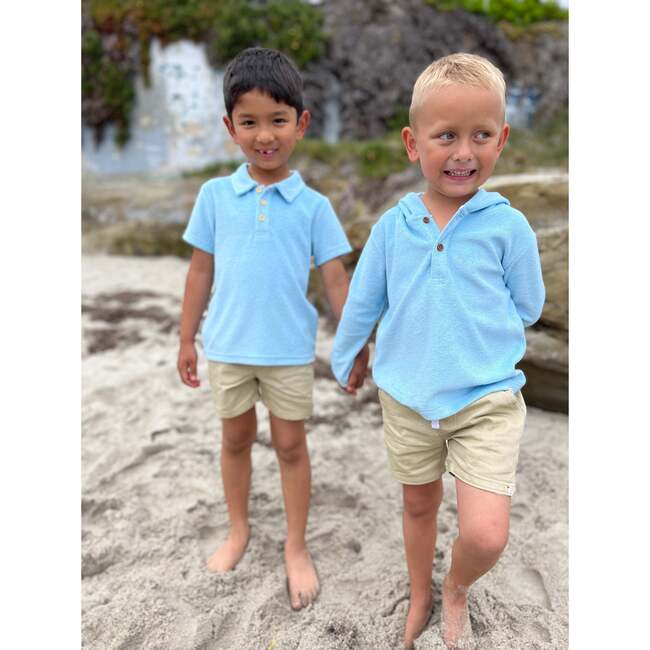 Watergate Terry Towelling Polo Shirt, Blue - Polo Shirts - 2