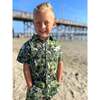 Mahalo Palm Print Woven Drawstring Shorts, Green - Shorts - 2