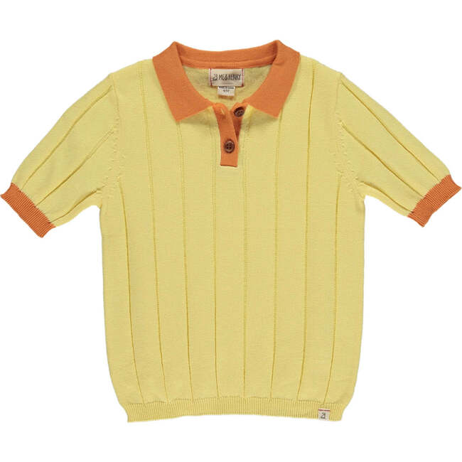 Ollie Cotton Knitted Polo Shirt, Yellow