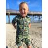 Mahalo Palm Print Woven Drawstring Shorts, Green - Shorts - 3