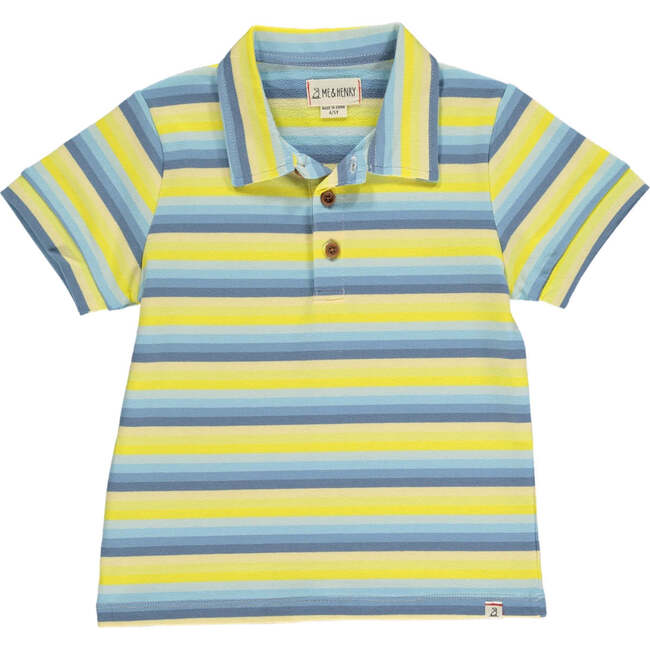 Flagstaff Striped Polo Shirt, Yellow & Blue Multi