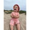 Galleon Striped Woven Sleeveless Short Overalls, Orange - Overalls - 2