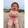 Galleon Striped Woven Sleeveless Short Overalls, Orange - Overalls - 3