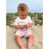 Crew Plaid Buttoned Drawstring Shorts, Beige - Shorts - 2