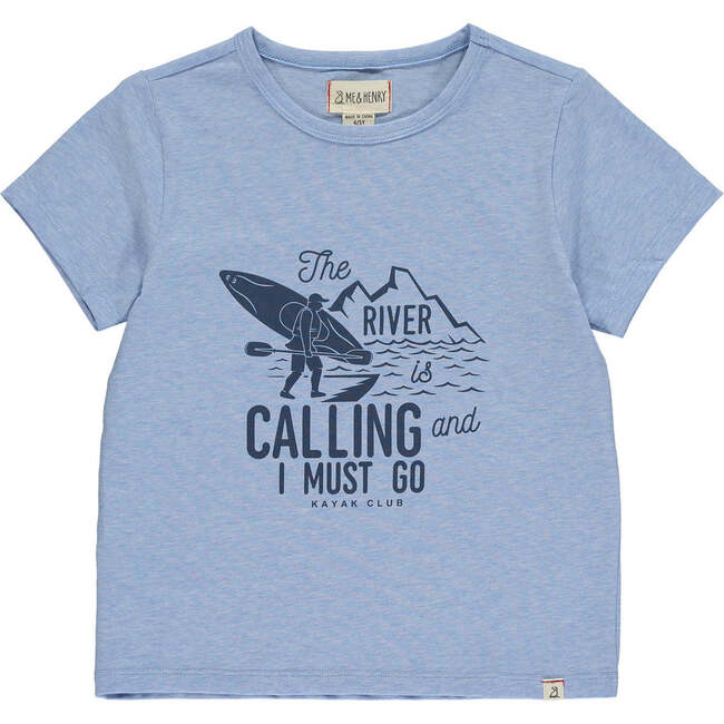 Falmouth The River Is Calling Print Crew Neck Tee, Navy