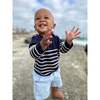 Breton Baby Sweater, Navy & Cream - Sweaters - 2