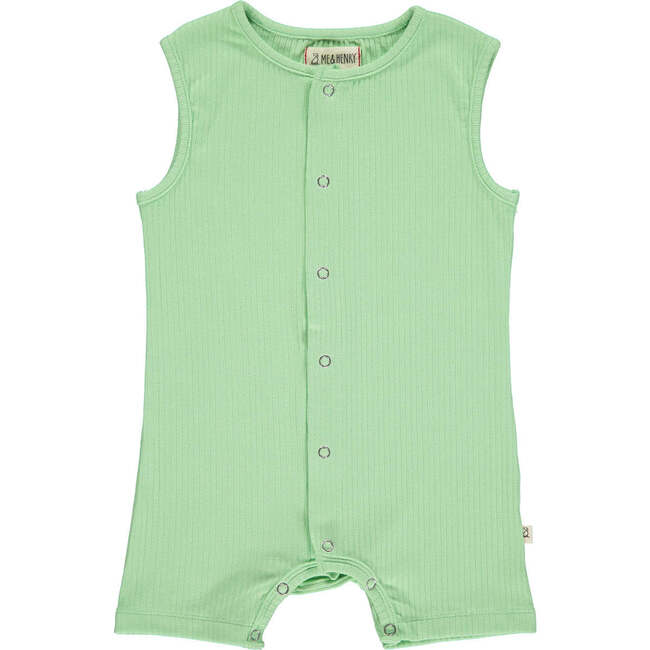 Pablo Sleeveless Snap Button Playsuit, Lime