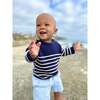 Breton Baby Sweater, Navy & Cream - Sweaters - 3
