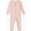 Ribbed Clever Zip Romper, Blush - Rompers - 1 - thumbnail