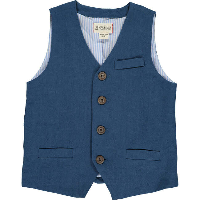 Harold Woven Vest, Blue