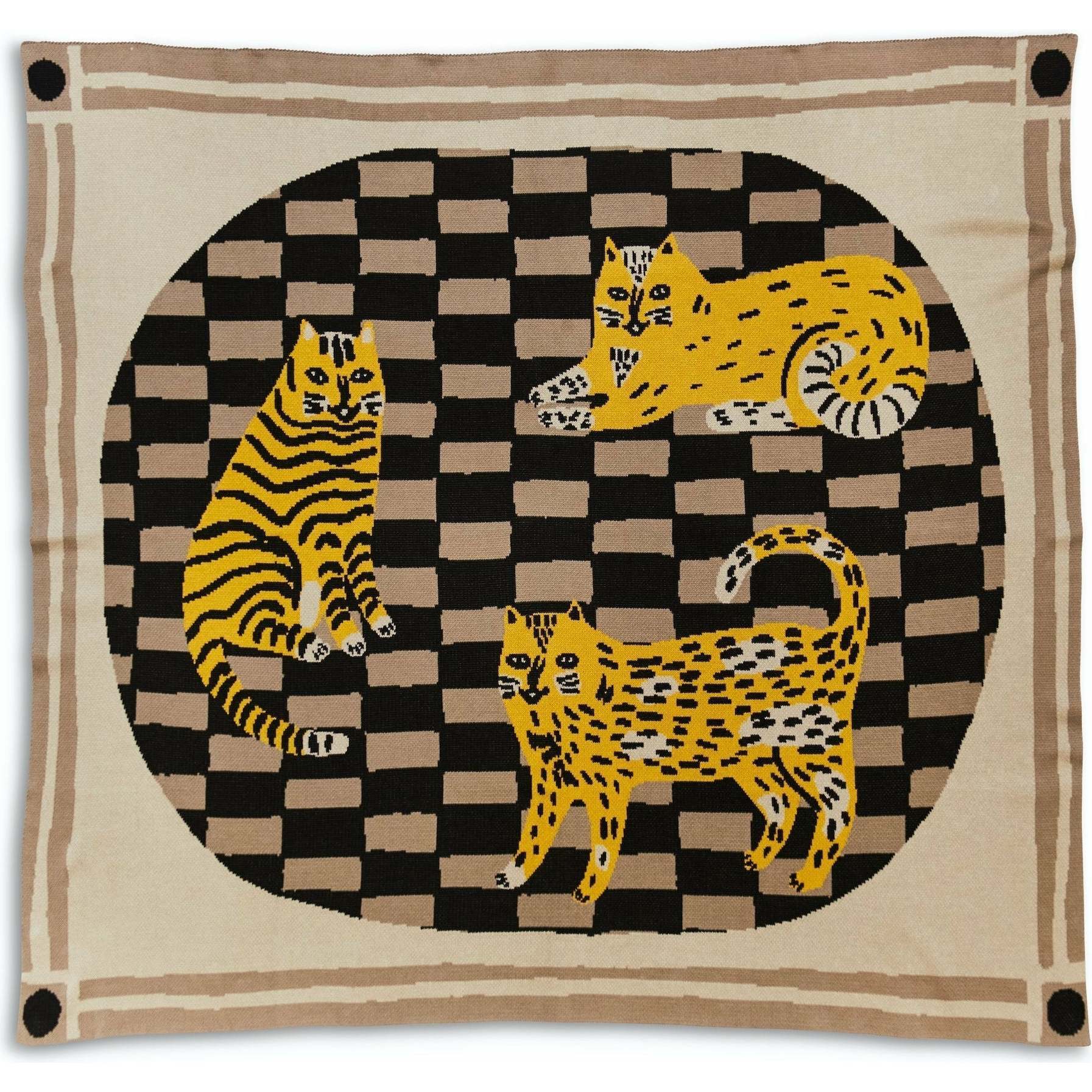 Three of Cats Throw Blanket, Leopard's Bane - Blankets - 1