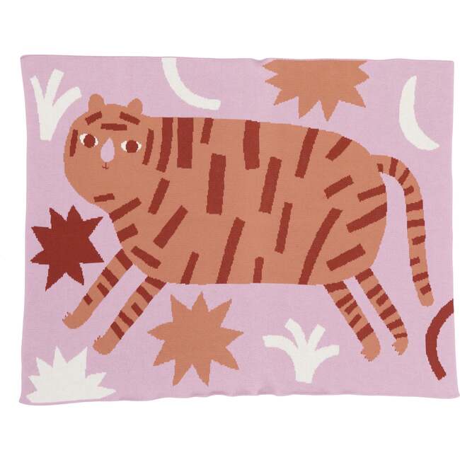 Surprised Tiger Baby Blanket, Cinnamon