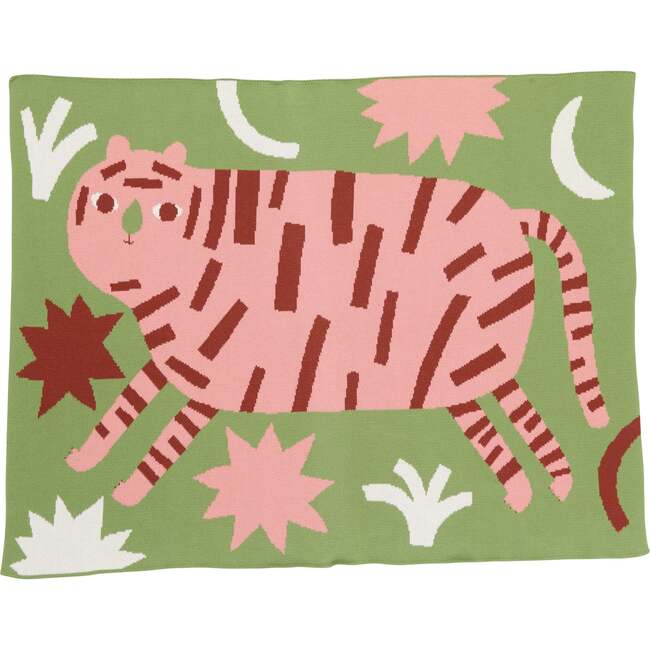 Surprised Tiger Baby Blanket, Bubblegum