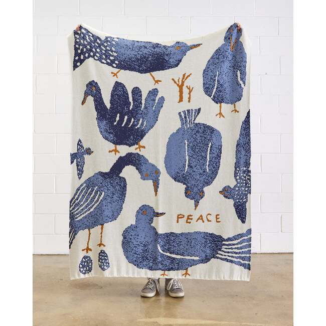 Peace Throw Blanket, Flamingo - Blankets - 3