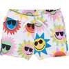 Sun Print Shorts, White - Shorts - 1 - thumbnail