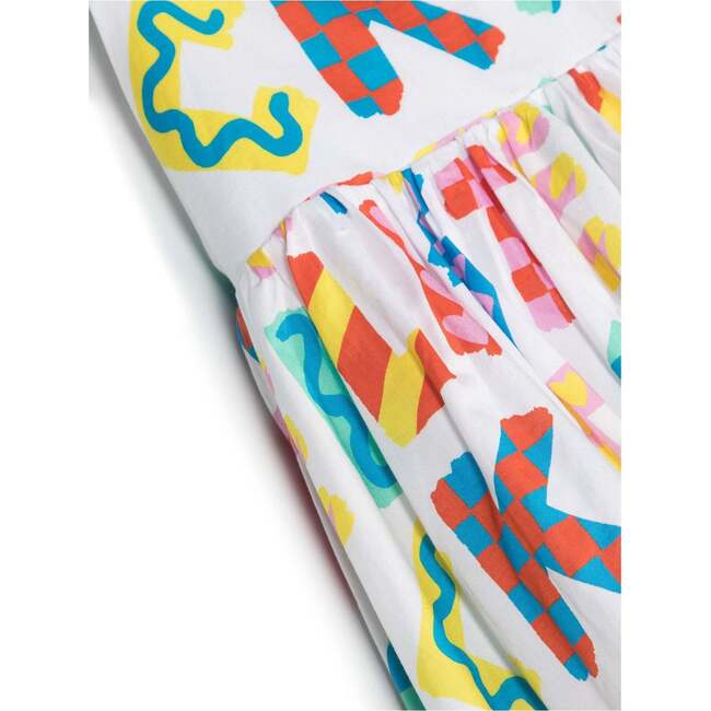 Logo Print Dress, White - Dresses - 2