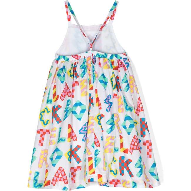 Logo Print Dress, White - Dresses - 3