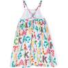 Logo Print Dress, White - Dresses - 3