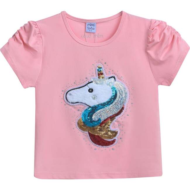 Unicorn Applique T-Shirt, Pink