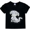 Puppy Applique T-Shirt, Black - T-Shirts - 1 - thumbnail