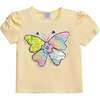 Butterfly Applique T-Shirt, Yellow - T-Shirts - 1 - thumbnail