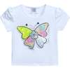 Butterfly Applique T-Shirt, White - T-Shirts - 1 - thumbnail