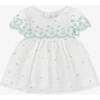 Jade Embroidered Tulle Dress, White - Dresses - 1 - thumbnail