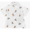 Inspector Print Shirt, White - Shirts - 1 - thumbnail