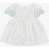 Jade Embroidered Tulle Dress, White - Dresses - 4