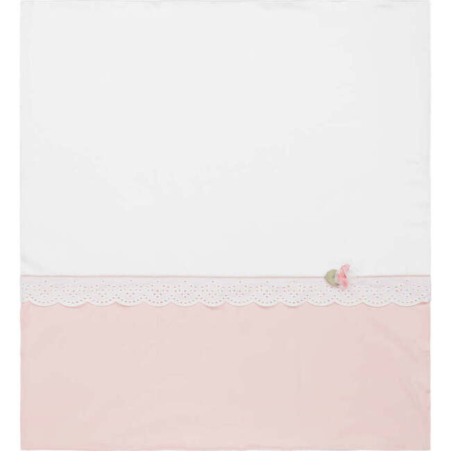 Floral Trim Blanket, Pink