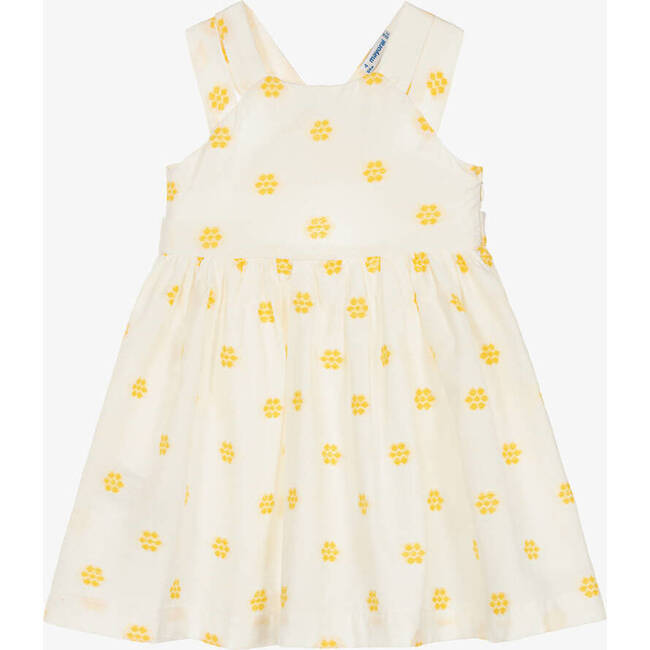Daisy Print Cotton Dress, Yellow