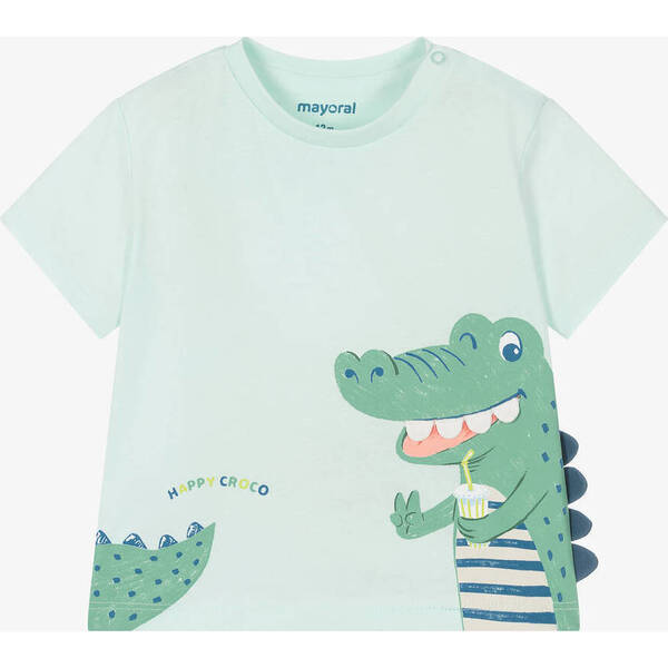 Croc Graphic T-Shirt, Green - Mayoral Tops | Maisonette
