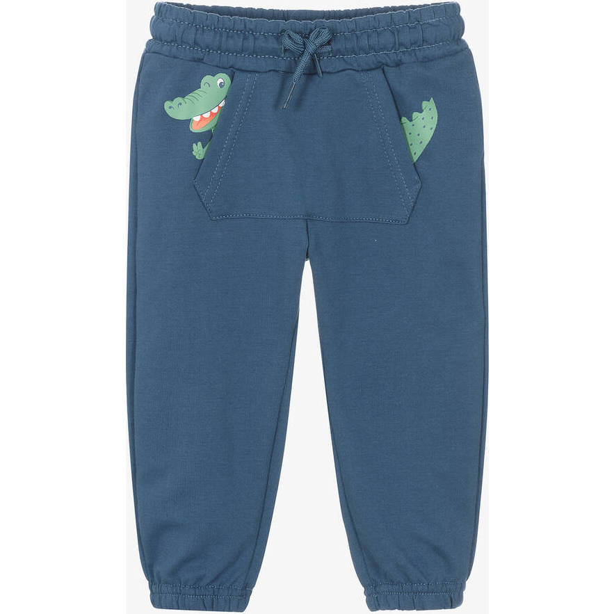 Dino Pocket Sweatpants, Blue - Sweatpants - 1