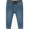 Cotton Denim Pants, Blue - Pants - 1 - thumbnail