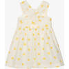 Daisy Print Cotton Dress, Yellow - Dresses - 3