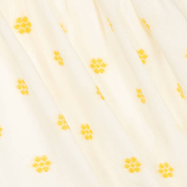 Daisy Print Cotton Dress, Yellow - Dresses - 4