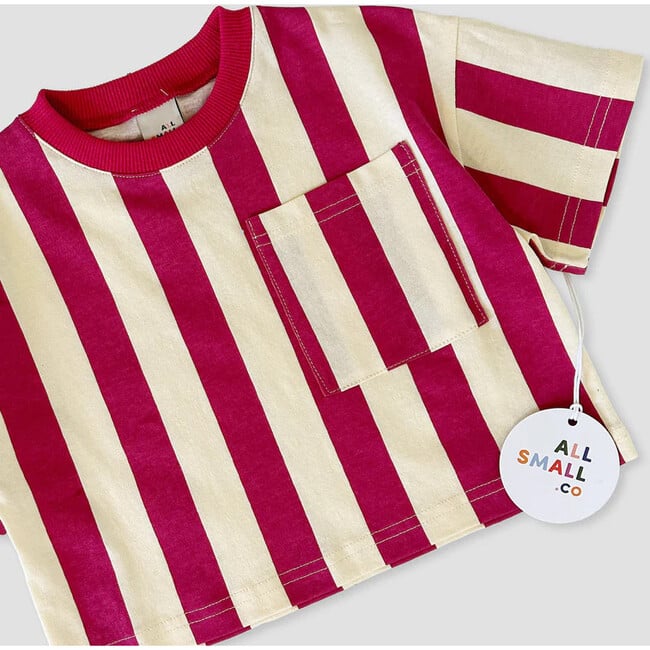 Carousel Stripe Tee Magenta, Stripes - T-Shirts - 4