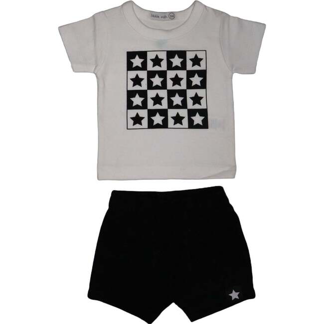 Baby Tee and Shorts Set, Checker Star