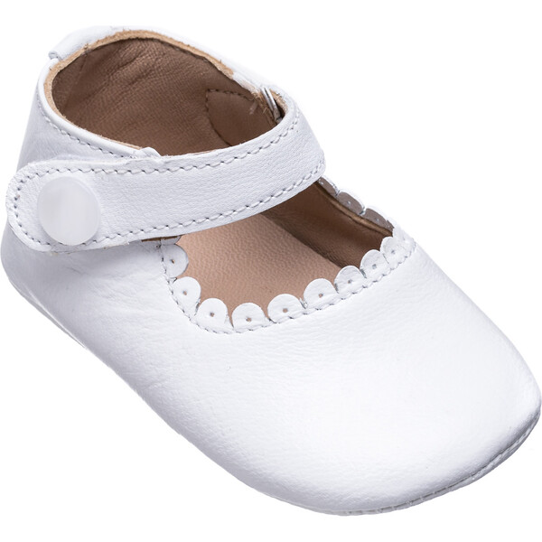 Baby Mary Jane, White - Elephantito Shoes & Booties | Maisonette
