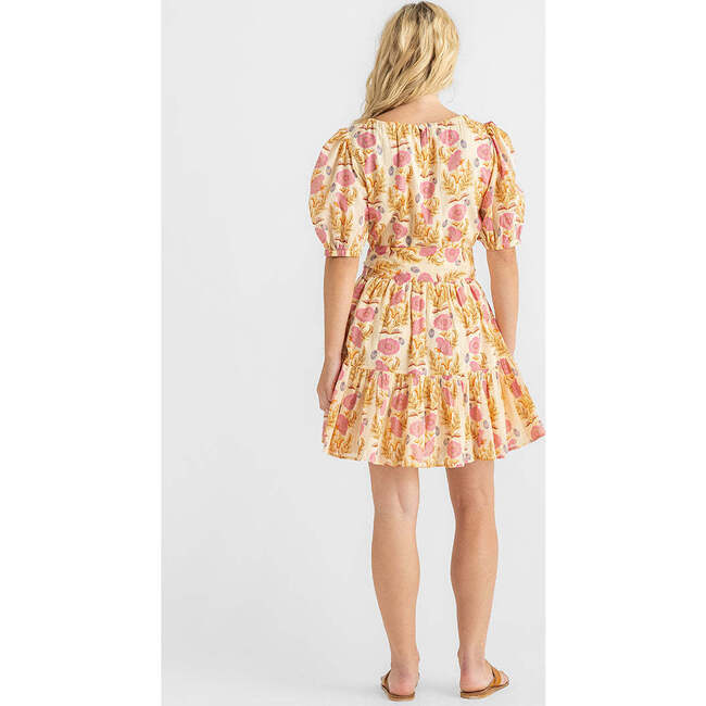 Womens Emily Dress, Pink Gilded Floral - Dresses - 3