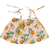 Girls Stella Top, Pink Botanical Oranges - Shirts - 1 - thumbnail