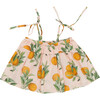 Girls Stella Top, Pink Botanical Oranges - Shirts - 6