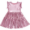 Girls Lame Polly Dress, Light Pink Lame - Dresses - 1 - thumbnail
