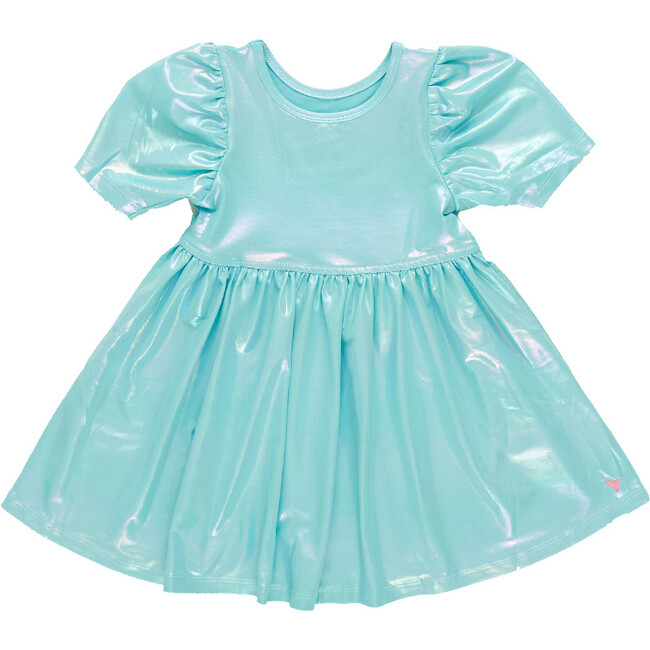Girls Lame Laurie Dress, Turquoise