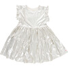 Girls Lame Polly Dress, Champagne - Dresses - 1 - thumbnail