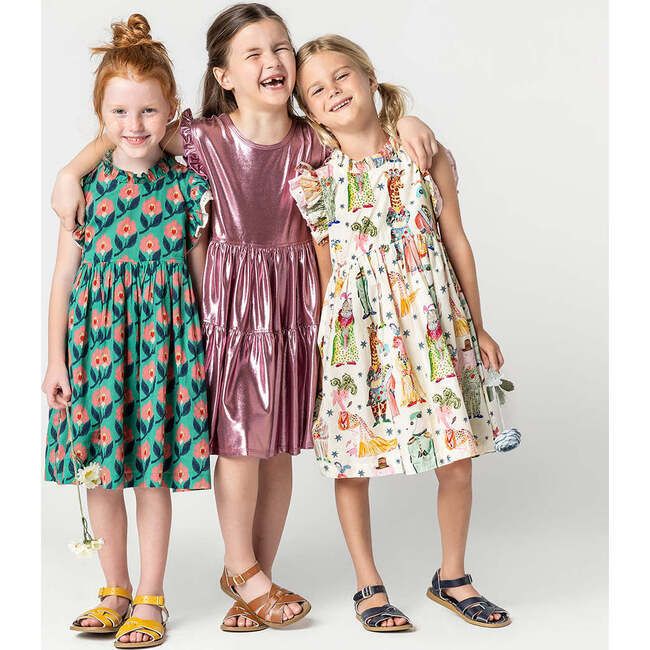 Girls Lame Polly Dress, Light Pink Lame - Dresses - 4