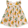 Girls Katherine Dress, Pink Botanical Oranges - Dresses - 1 - thumbnail
