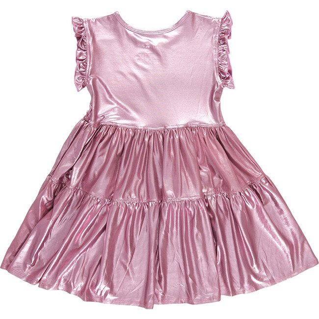 Girls Lame Polly Dress, Light Pink Lame - Dresses - 6