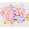 Girls Joy Tankini, Purple Gilded Floral - Two Pieces - 5