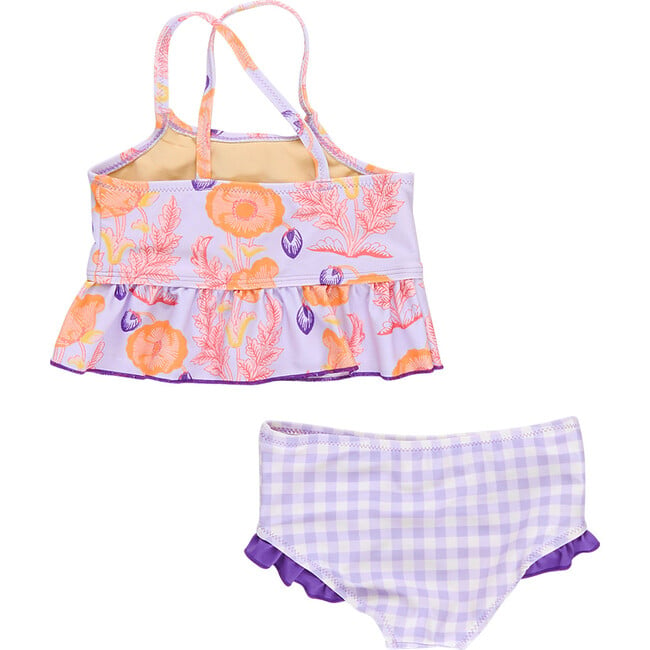 Girls Joy Tankini, Purple Gilded Floral - Two Pieces - 6